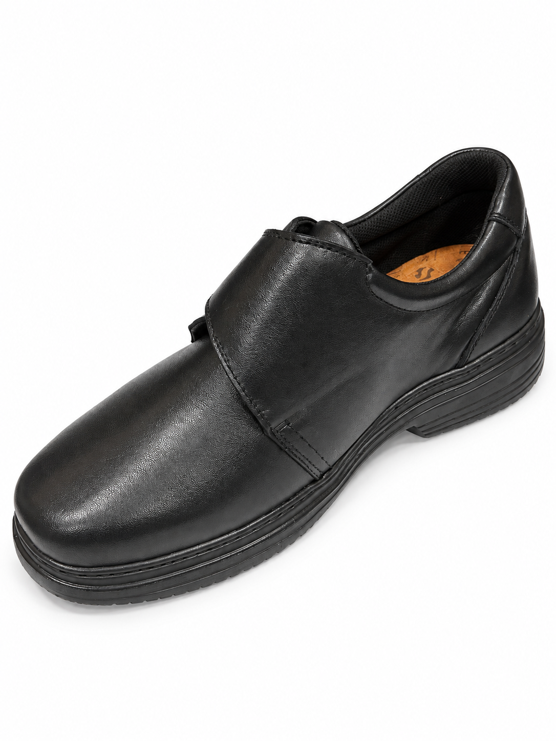 Zapato piel velcro ancho especial para diabéticos hombre