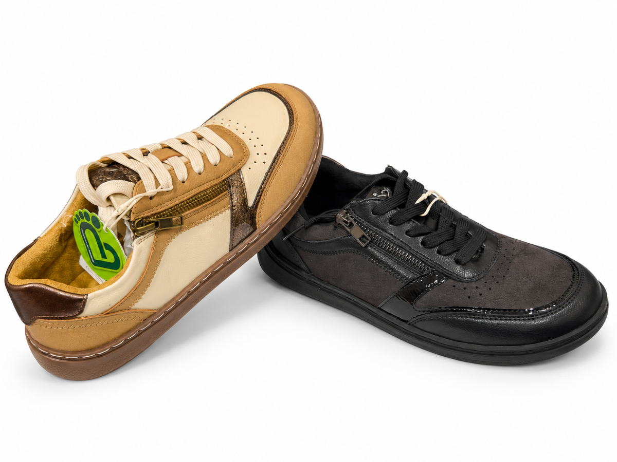 Deportiva blucher barefoot con cremallera ancho especial mujer se adapta plantilla ortopédica