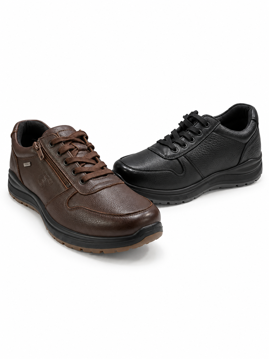 Blucher piel impermeable con cremallera ancho especial hombre se adapta plantilla ortopédica