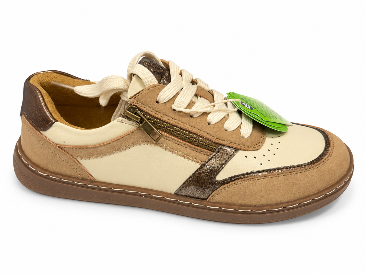 Deportiva blucher barefoot con cremallera ancho especial mujer se adapta plantilla ortopédica