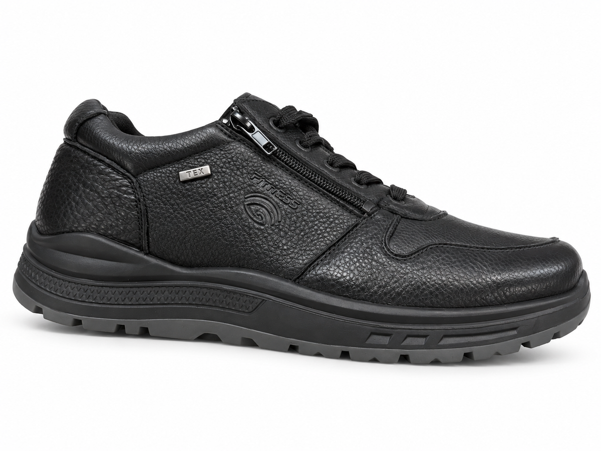 Blucher piel impermeable con cremallera ancho especial hombre se adapta plantilla ortopédica