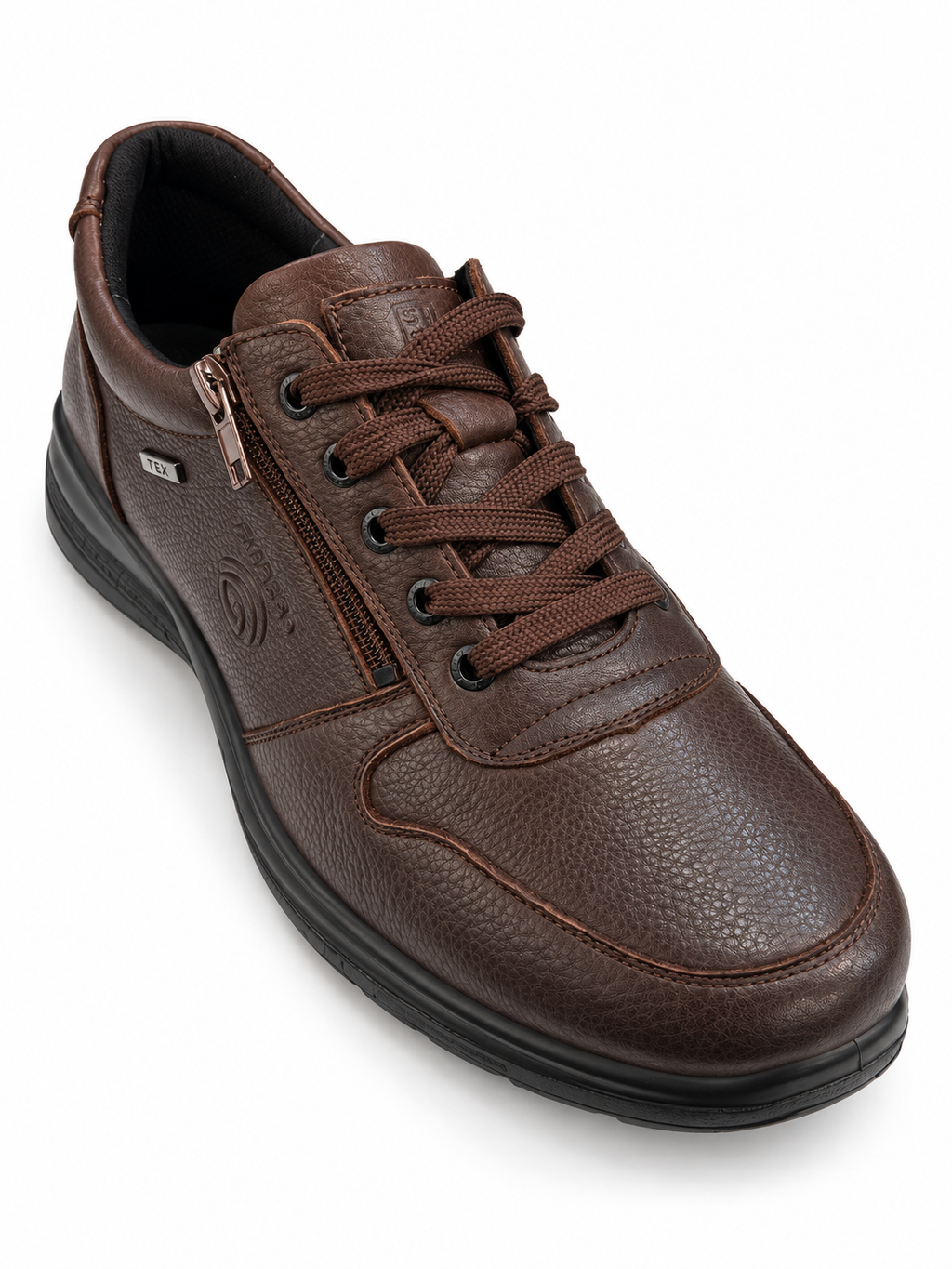 Blucher piel impermeable con cremallera ancho especial hombre se adapta plantilla ortopédica