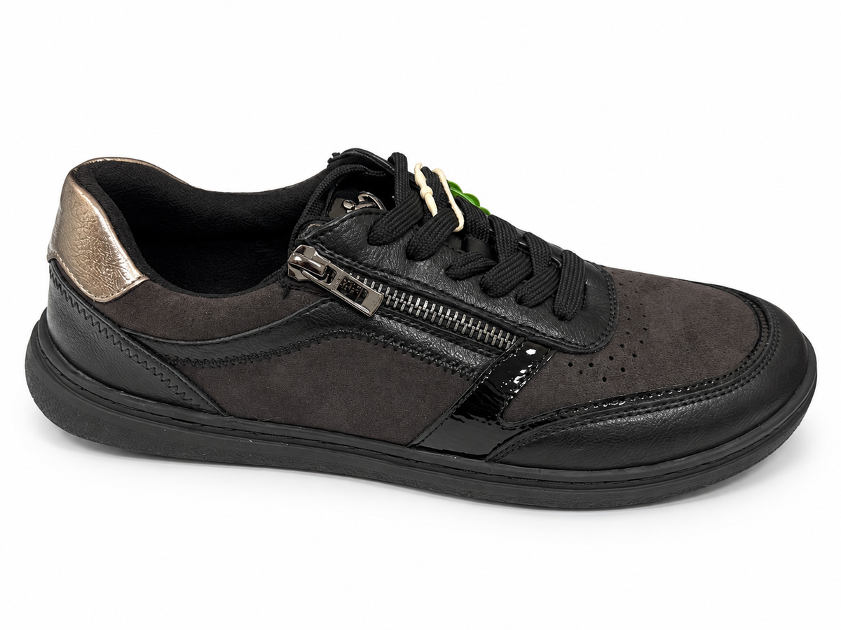 Deportiva blucher barefoot con cremallera ancho especial mujer se adapta plantilla ortopédica